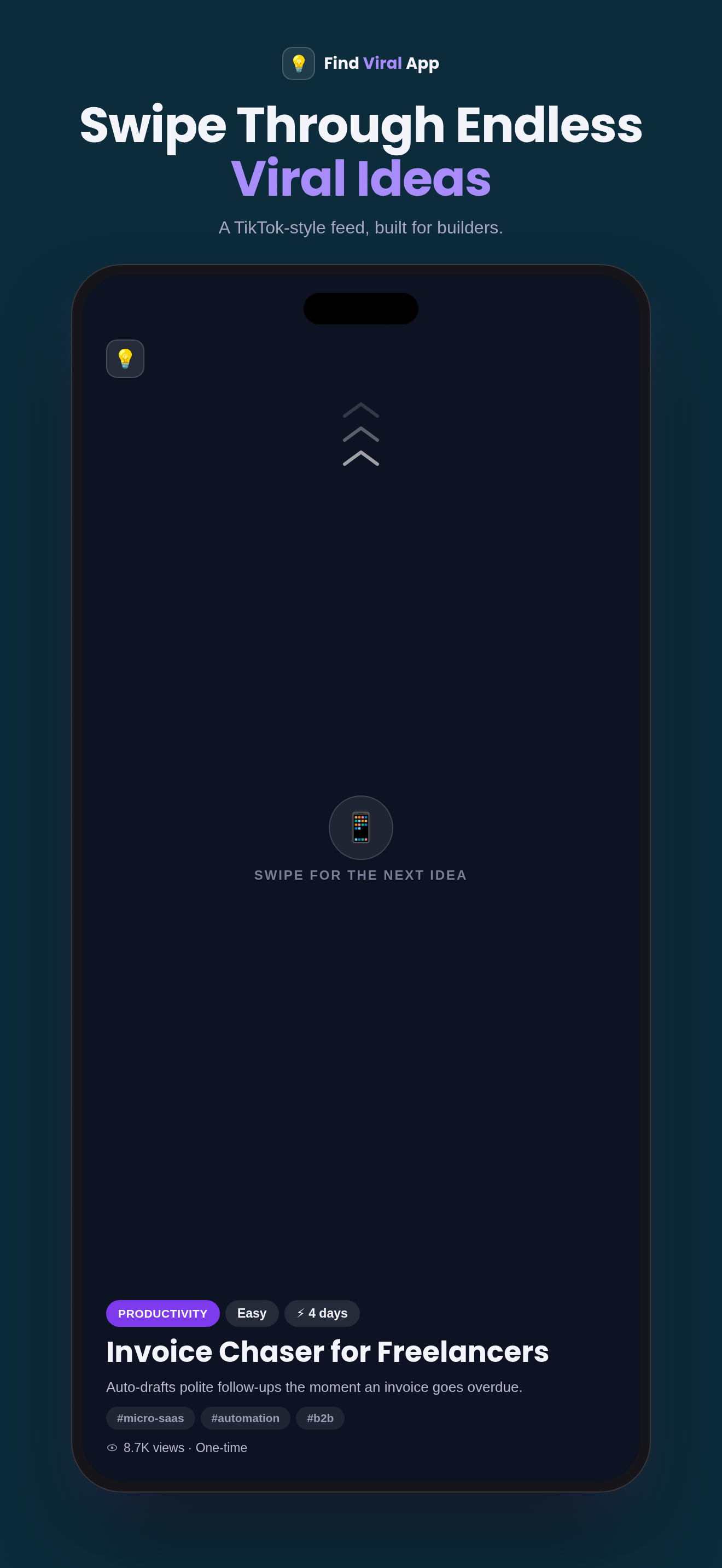 Swipe through the viral idea feed